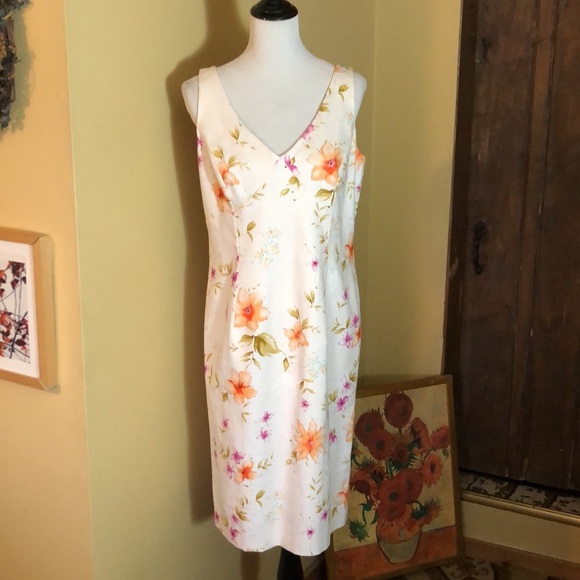 Bloomingdale's Dresses Vintage9s Bloomingdales Floral Sheath Garden